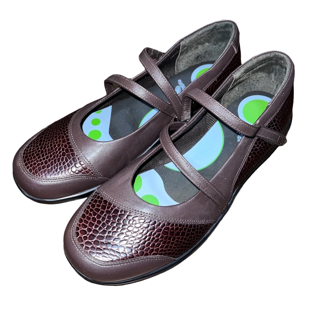 Aetrex Julia Brown Leather Mary Jane Shoes